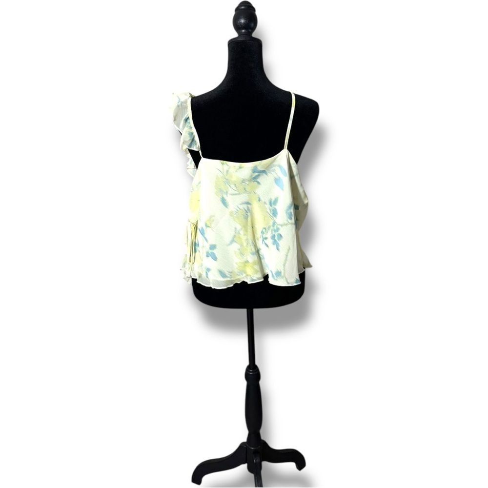 Rita Ora x Primark Flowy Asymmetrical Sheer Yellow Floral Ruffle Camisole Top - Picture 5 of 15